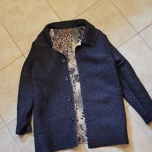Reversible, Black/multi Coat/Jacket Size M/L